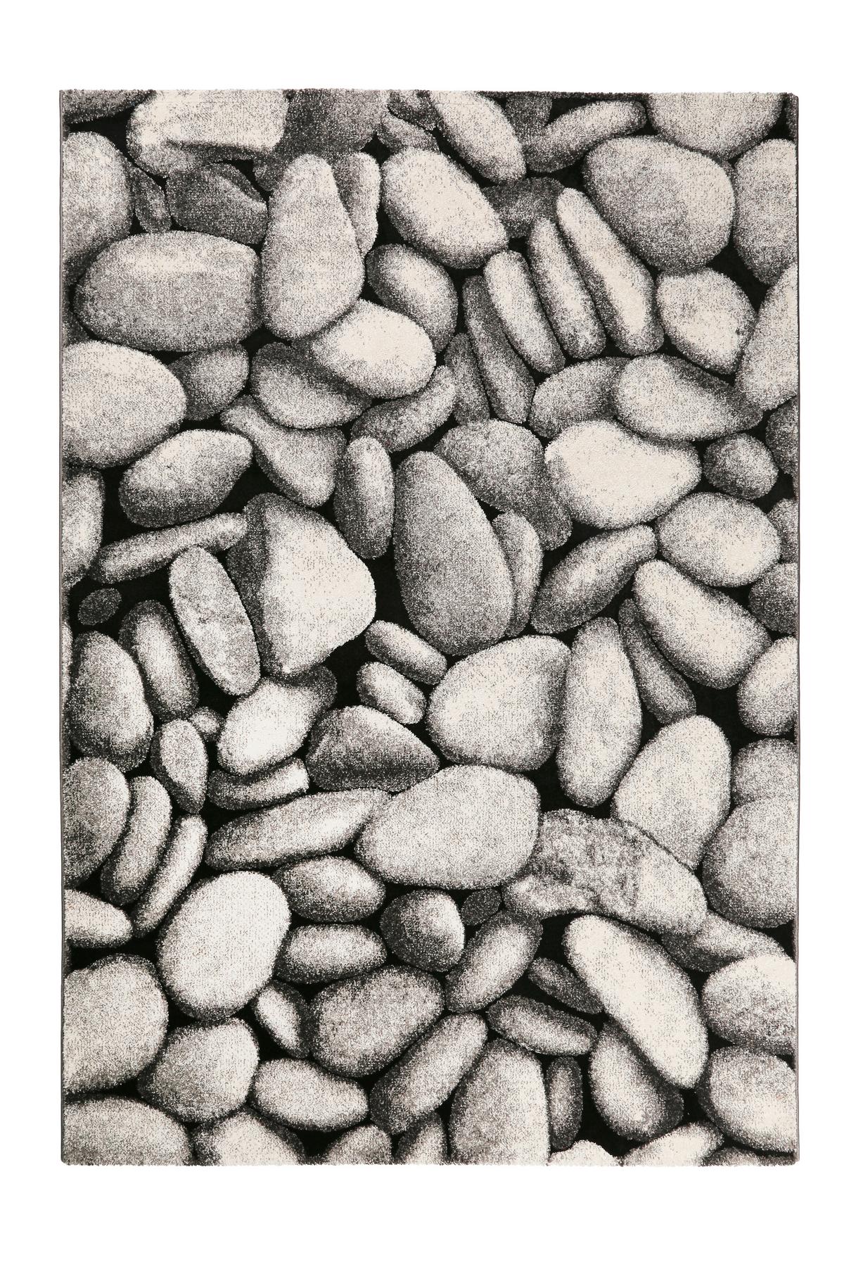 Webteppich Stony Island Grau 160x225 Cm - Silberfarben/Schwarz, Design, Textil (160/225cm) - WECON HOME