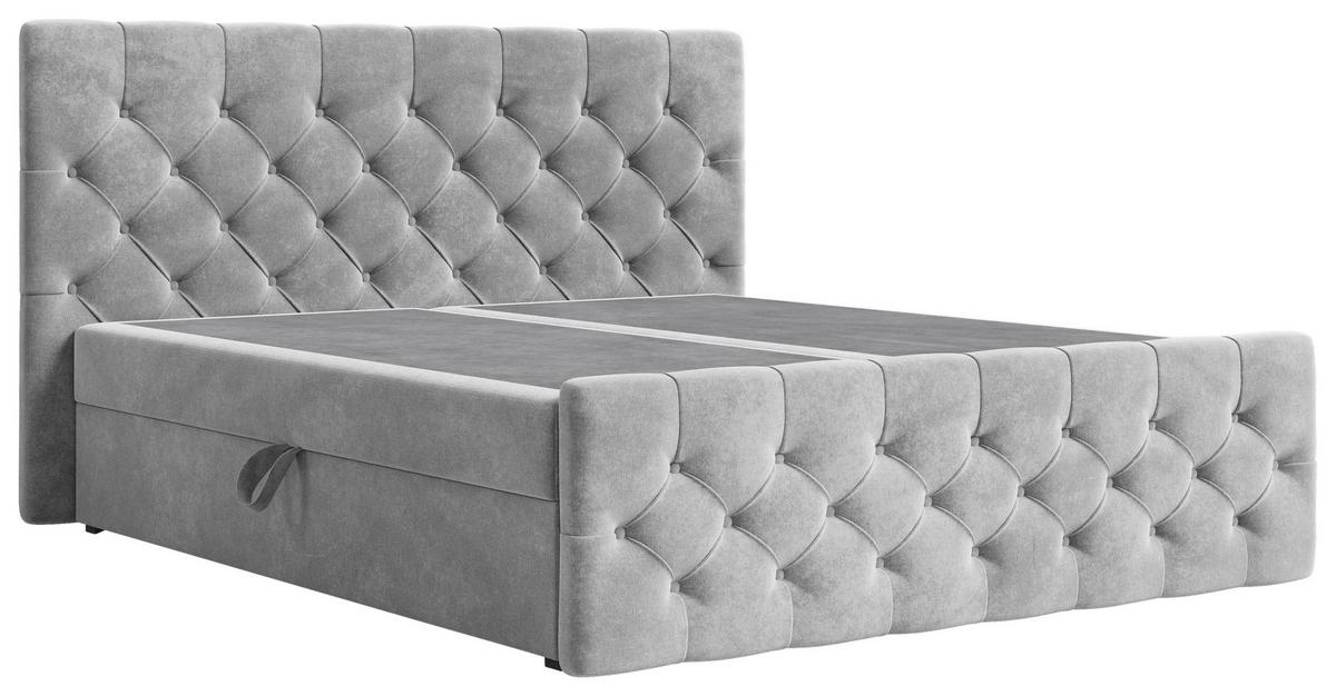 BOXBETT Karo Grau 160x200cm - Schwarz/Grau, MODERN, Holz/Kunststoff (160/200cm) - MID.YOU