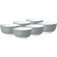 Müslischalenset Grau Weiß 6-teilig - Weiß/Grau, Basics, Keramik (14cm) - Van Well