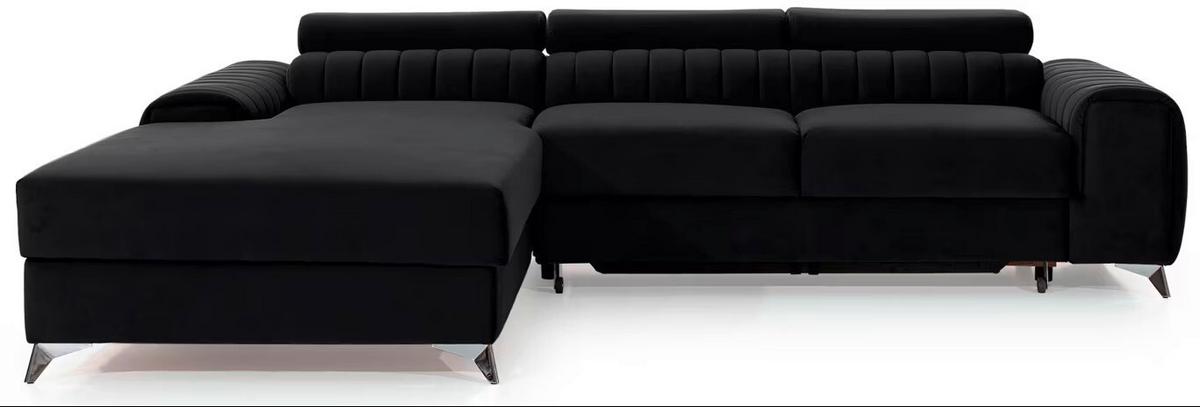 Ecksofa Grayson Schwarz S: 205x278 Cm - Silberfarben/Schwarz, Design, Textil (205/278cm) - MID.YOU