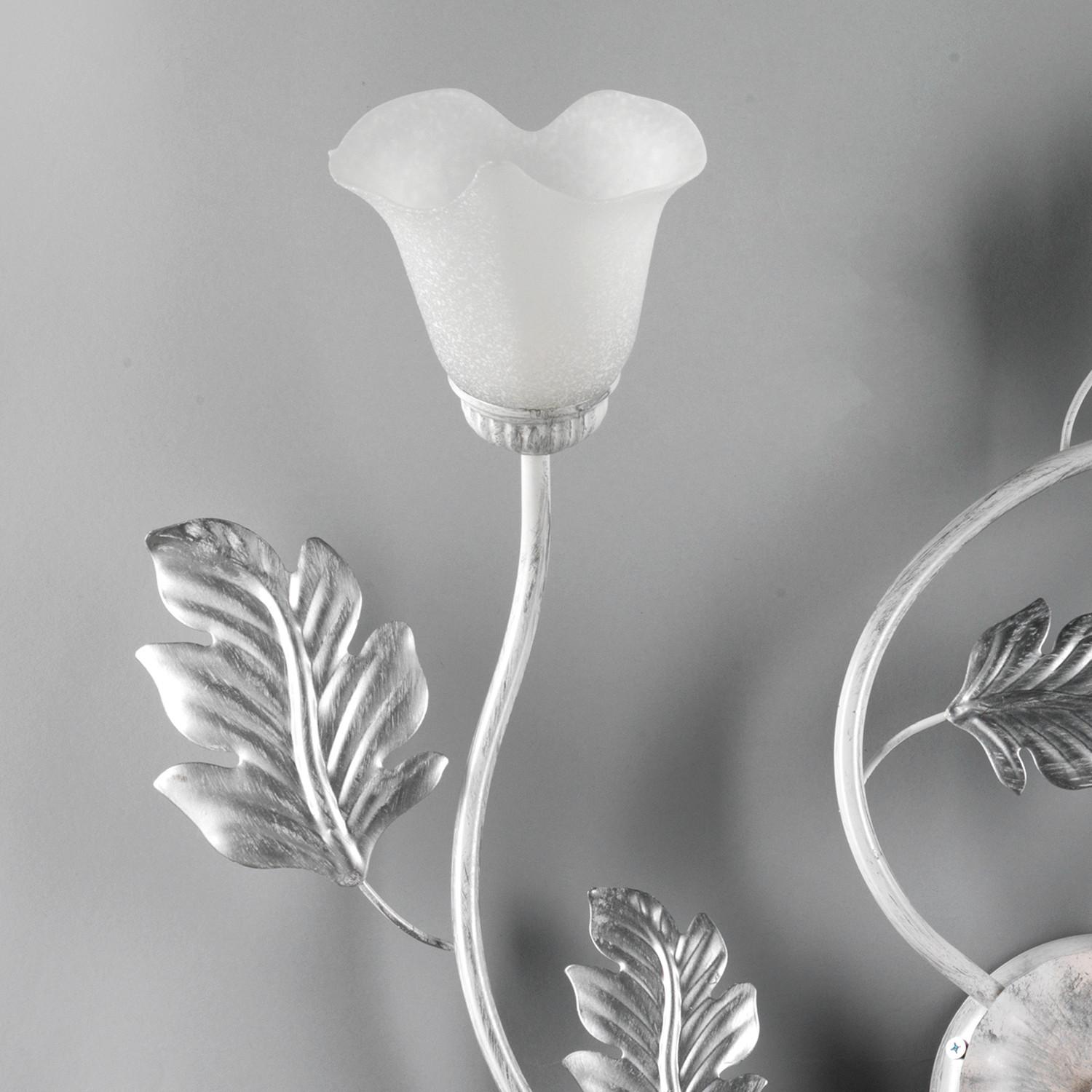 Deckenleuchte 4836/Pl5 - Silberfarben/Weiß, KONVENTIONELL, Glas/Metall (80/20cm)