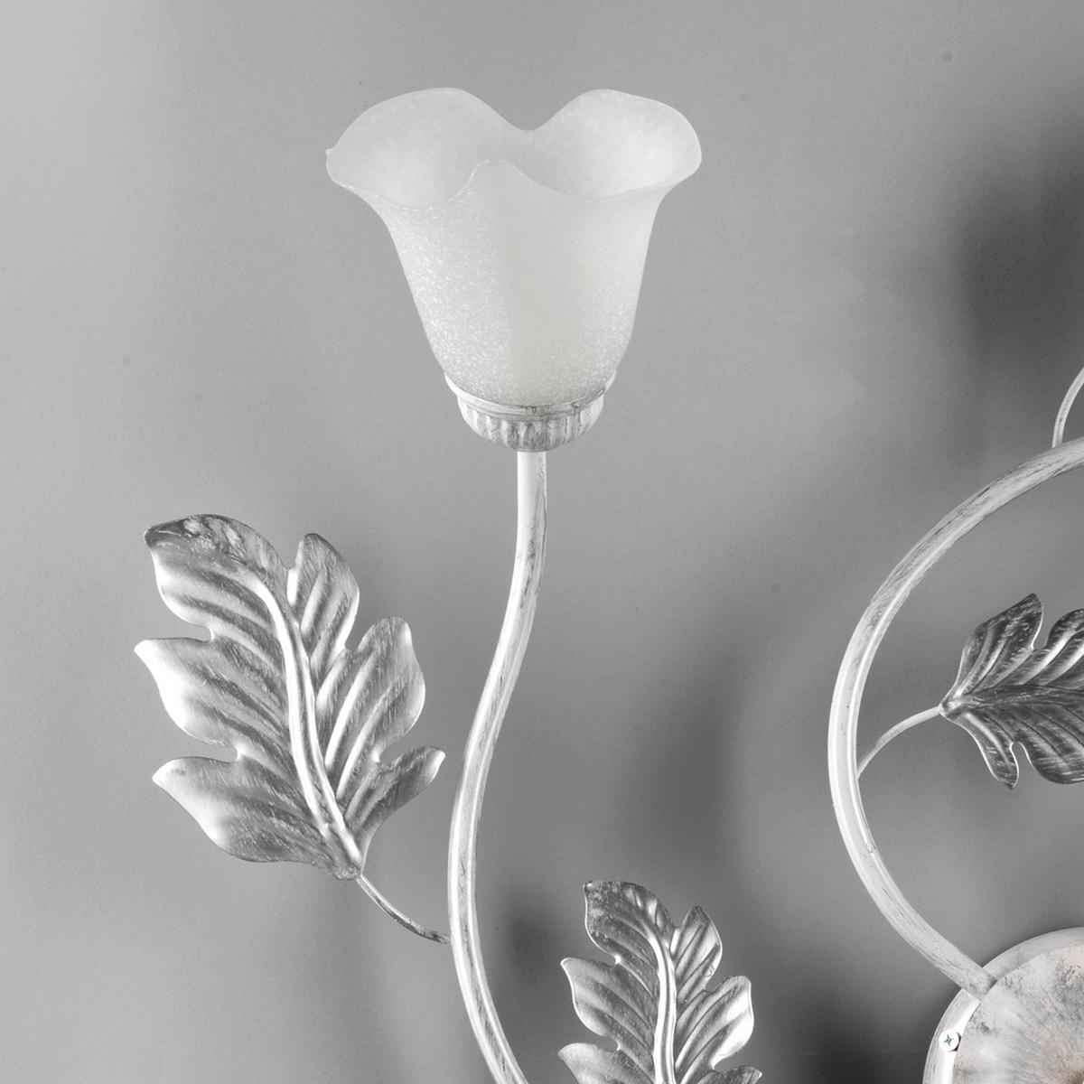 Deckenleuchte 4836/pl5 - Silberfarben/Weiß, KONVENTIONELL, Glas/Metall (80/20cm)