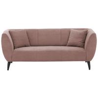 3-sitzer-sofa Colori Rosa Rücken Echt - Schwarz/Rosa, MODERN, Textil (208/83/88cm) - MID.YOU