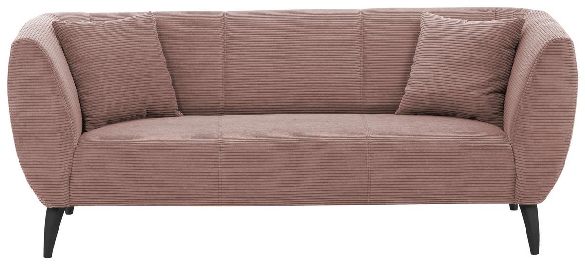 3-Sitzer-Sofa Colori Rosa Rücken Echt - Schwarz/Rosa, MODERN, Textil (208/83/88cm) - MID.YOU
