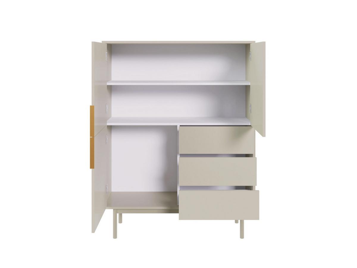 Komoda AVIV kašmír - kašmírová/barvy zlata, Design, kov/kompozitní dřevo (104/139,5/39cm) - Xora