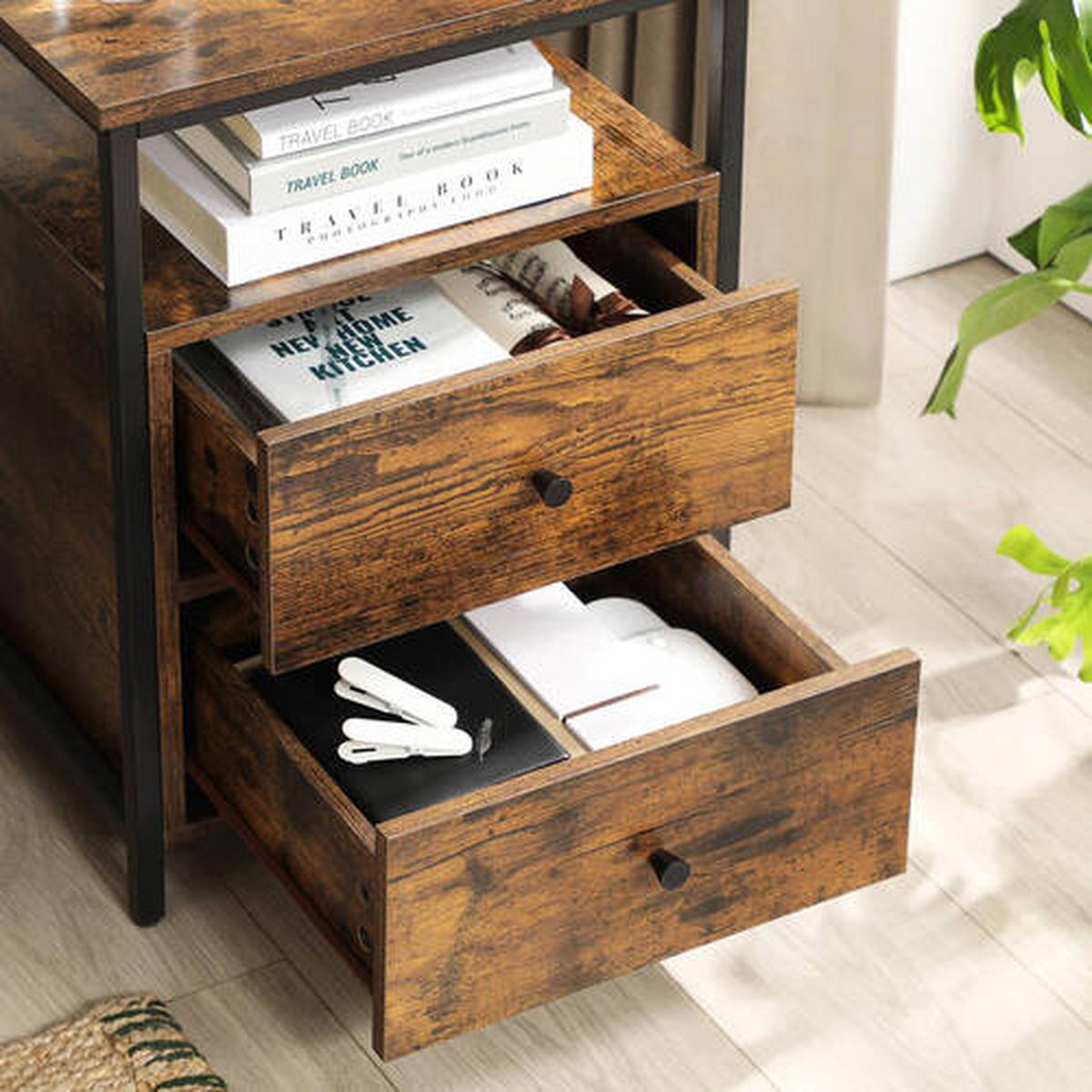 Nachttisch B: 45 Cm Braun/schwarz - Schwarz/Braun, Trend, Holzwerkstoff (45/60/45cm) - Boxxx