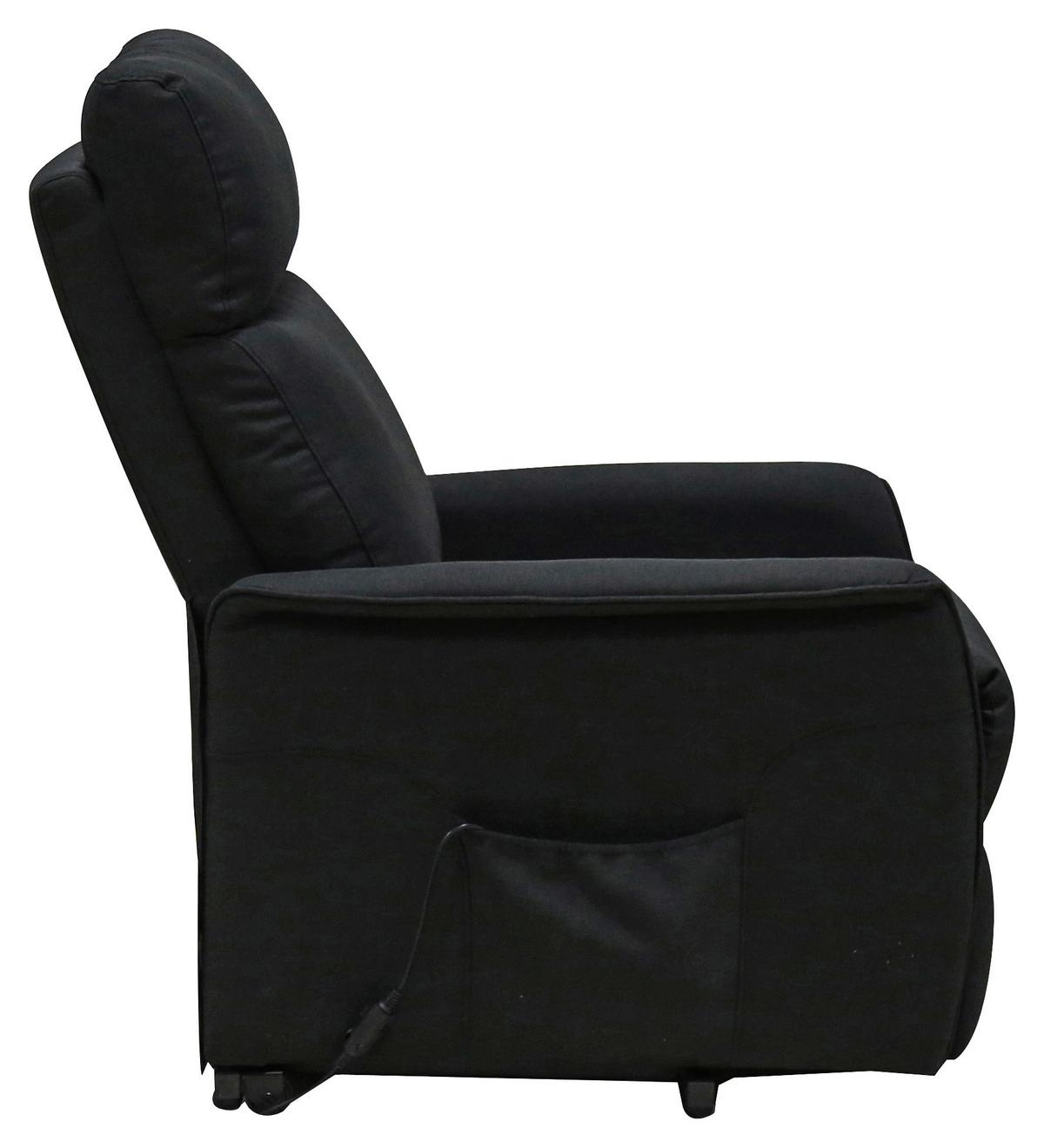 Fernsehsessel Elektrisch Graham Stoffbezug Anthrazit - Anthrazit/Schwarz, KONVENTIONELL, Textil/Metall (66/80-97/90-159,5cm) - Luca Bessoni