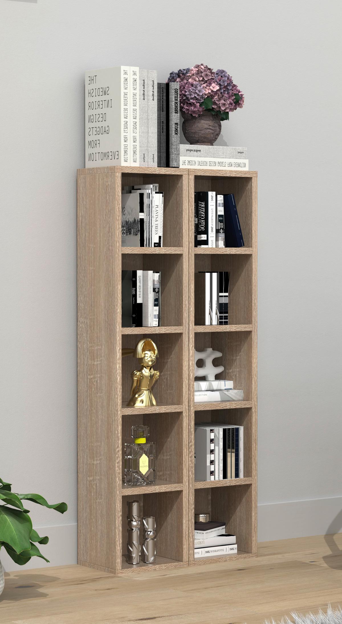 CD-Regal Megosa Sonoma Eiche Dekor - Sonoma Eiche, Design, Holzwerkstoff (40/94/17cm) - MID.YOU