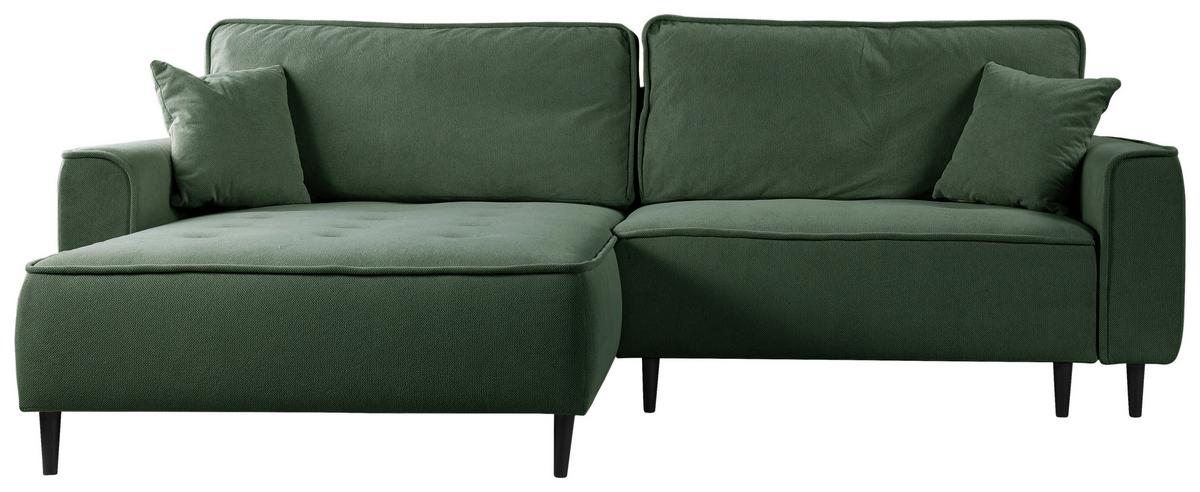 Ecksofa Blues Grün/schwarz, 183 Cm - Schwarz/Grün, Design, Textil (183/263cm) - MID.YOU