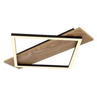 Led-deckenleuchte 67330-18 Beatrix I - Dunkelbraun/Opal, Natur, Holzwerkstoff/Kunststoff (52/46,7/6cm) - Globo