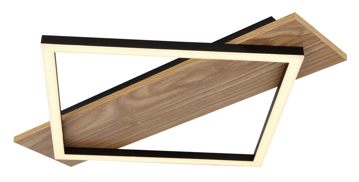 Led-deckenleuchte 67330-18 Beatrix I - Dunkelbraun/Opal, Natur, Holzwerkstoff/Kunststoff (52/46,7/6cm) - Globo