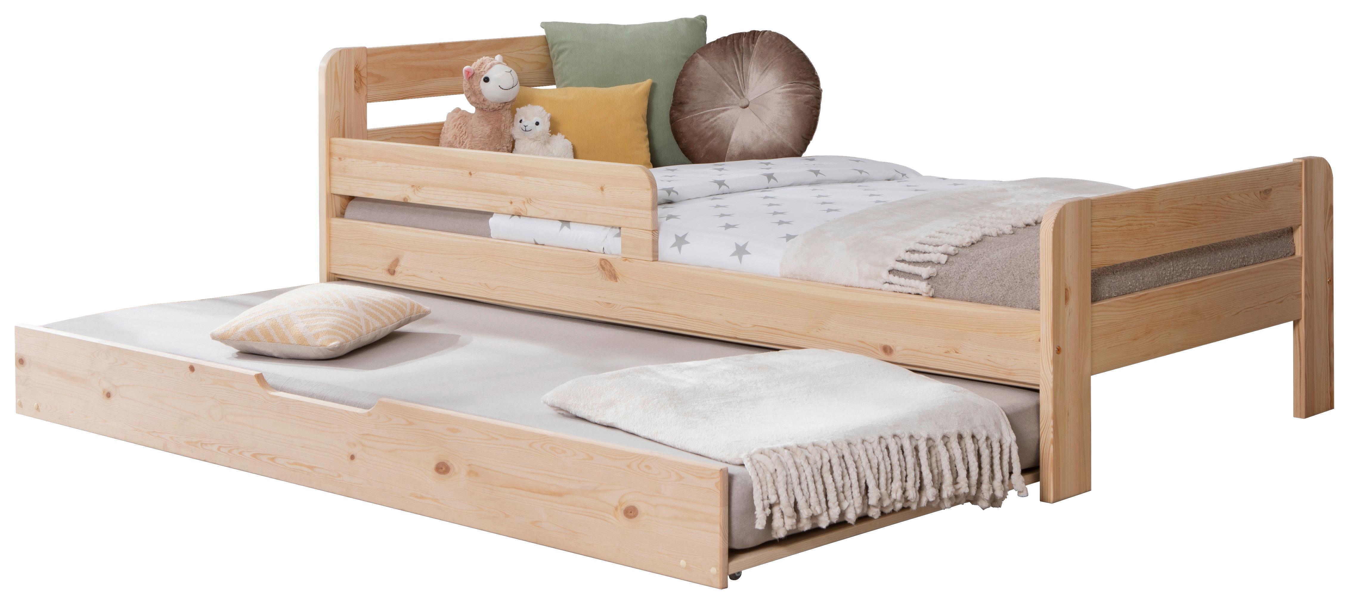 Bett Bennet Naturfarben Inkl. Zubehör, 90x200 Cm - Naturfarben, MODERN, Holz/Textil (90/200cm) - MID.YOU