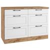 Küchenunterschrank Meran B: 120 cm Weiß/Eiche Dekor - Eiche Wotan/Weiß, LIFESTYLE, Holzwerkstoff (120/86/60cm) - Held