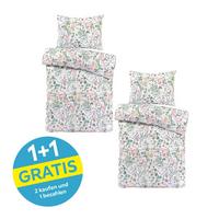 Bettwäsche Viola - Pink/Pastellblau, MODERN, Textil (140/200null) - Luca Bessoni