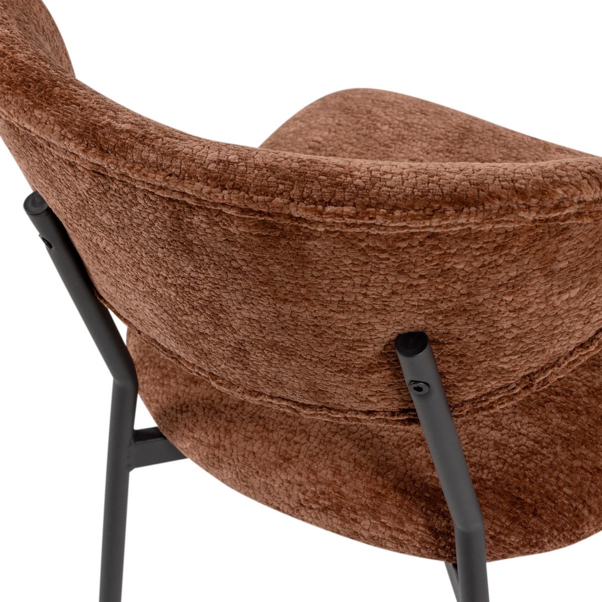 Stuhl-Set Klejd Braun B: 47cm - Schwarz/Braun, MODERN, Textil/Metall (47/79/53cm) - Livetastic