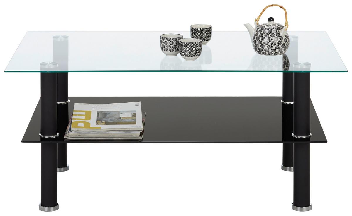 Konferenční stolek DAYTONA - černá/čiré, Moderní, kov/sklo (100/45/60cm) - Based