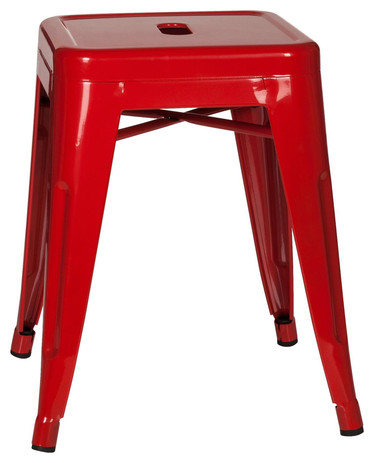 Hocker Vantaggio Stahl Rot H: 46 Cm Stapelbar - Rot, Basics, Metall (39/46/39cm) - MID.YOU