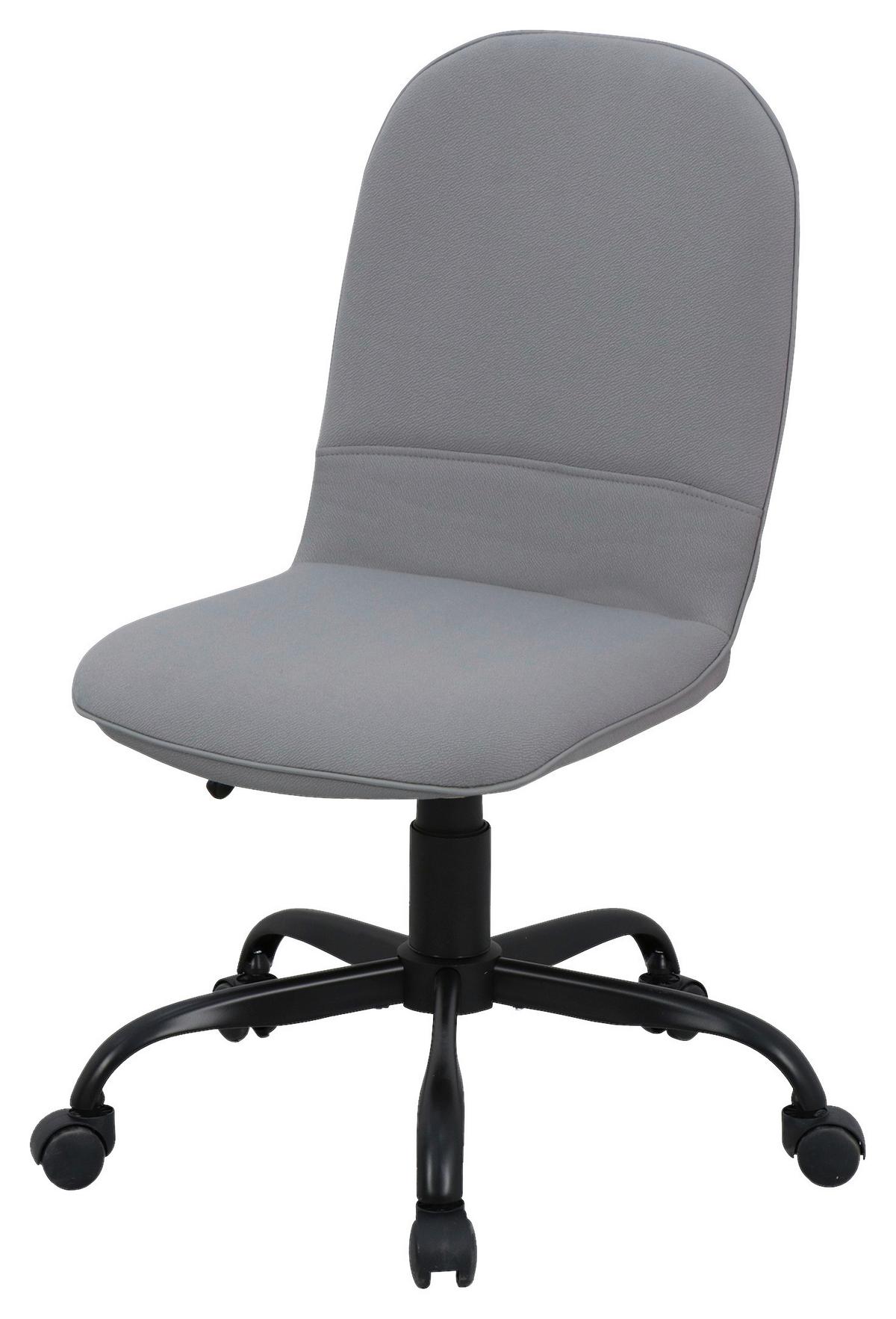Drehstuhl Trolly - Schwarz Hochglanz/Hellgrau, MODERN, Kunststoff/Textil (42/95/54cm) - MID.YOU