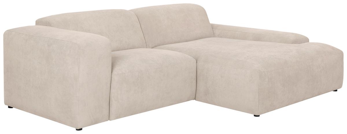 ECKSOFA Hannah Beige S: 252x170cm - Beige/Schwarz, Design, Textil (252/170cm) - MID.YOU