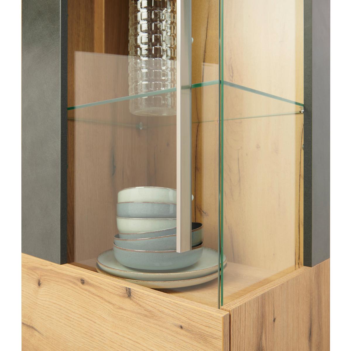 Hängevitrine Limit B: 53 cm Matera/Coast Evoke Eiche Dekor - MODERN, Glas/Holzwerkstoff (53/125/35cm)