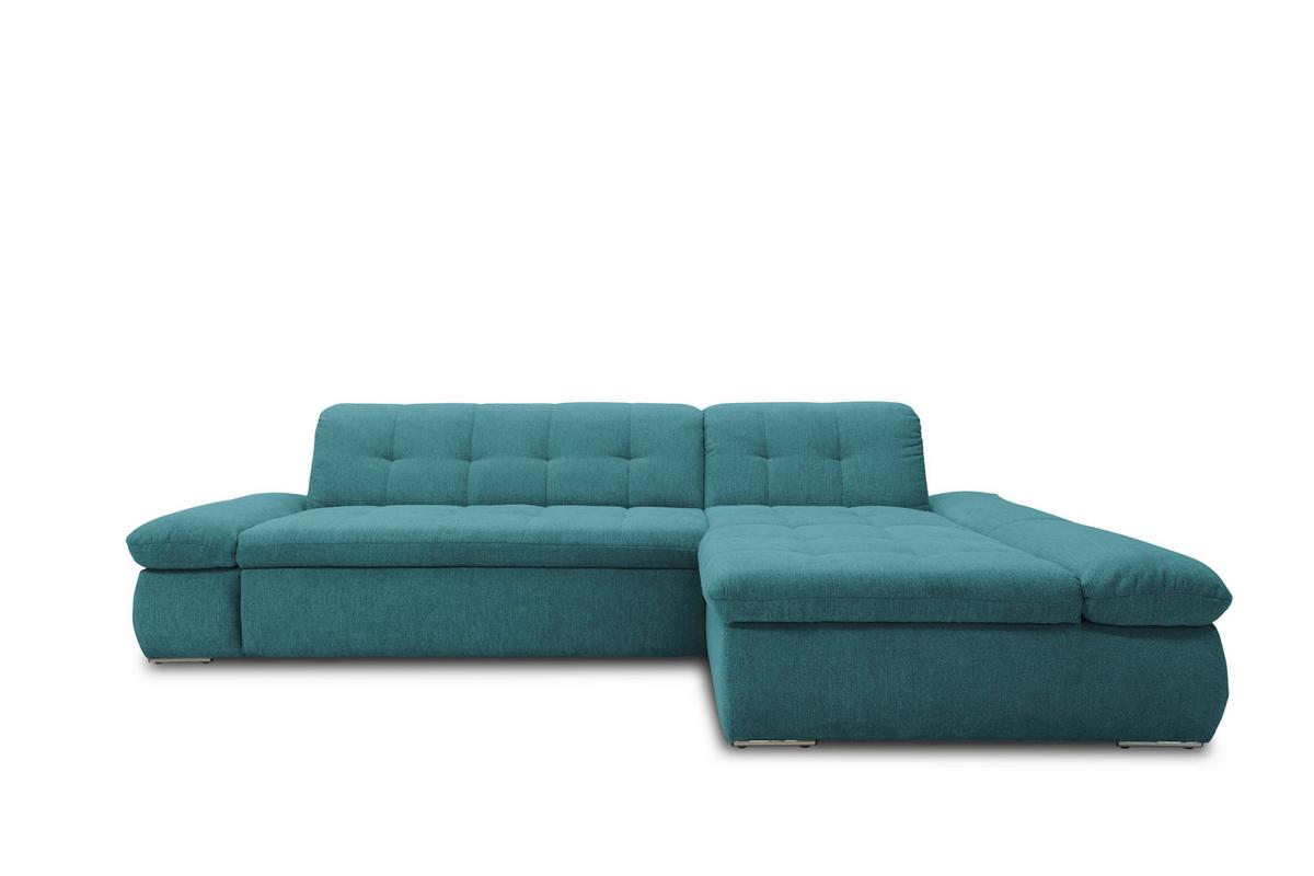 Ecksofa mit Armteilverstellung Moric Petrol Mikrofaser - Chromfarben/Petrol, KONVENTIONELL, Textil (300/172cm) - MID.YOU