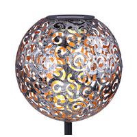 Solarleuchte Silber Solar 1xLED warmweiß H: 54 cm - Silberfarben/Schwarz, Basics, Metall (18.5/54cm) - Globo
