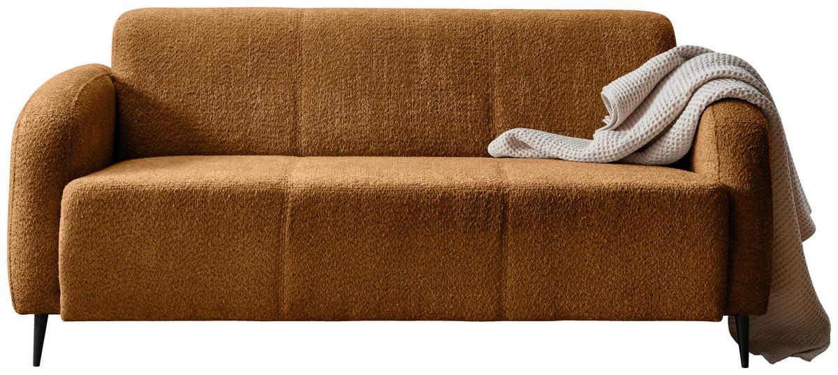 3-Sitzer-Sofa Marone Goldfarben B: 180cm - Goldfarben/Schwarz, MODERN, Textil (180/76/90cm) - Livetastic