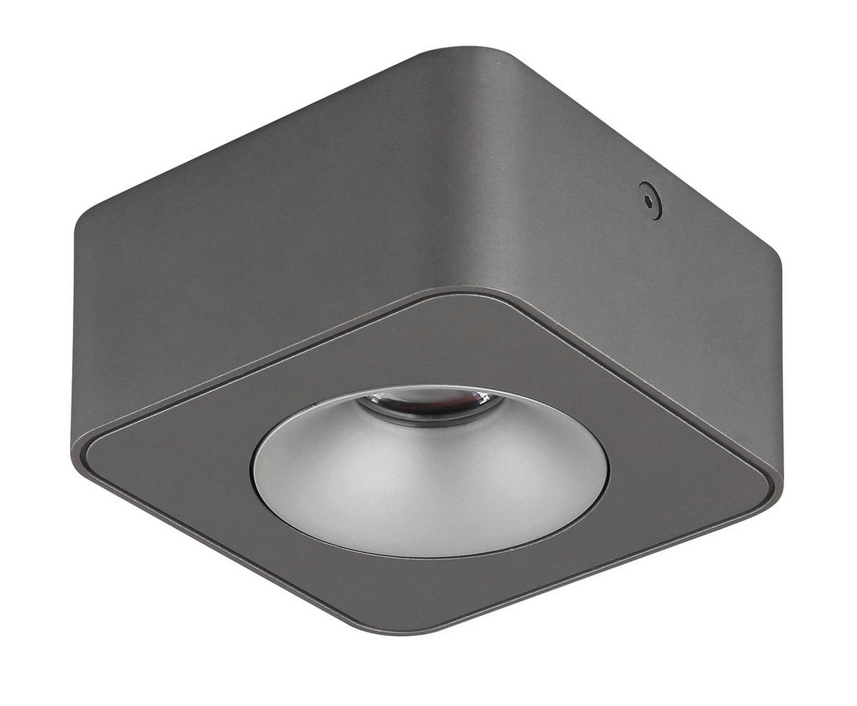 Led-strahler 43100-1 - Klar/Dunkelgrau, KONVENTIONELL, Kunststoff/Metall (11,7/11,7/5,5cm) - Globo