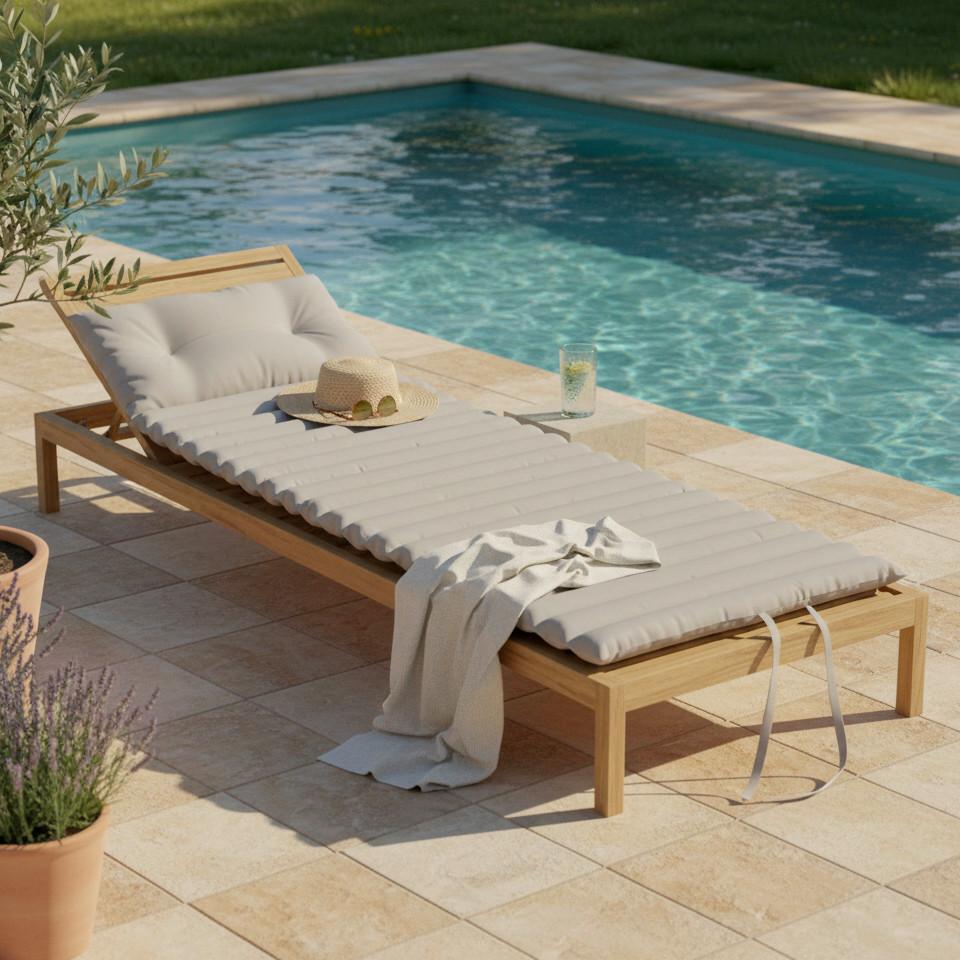 PODLOŽKA NA LEHÁTKO LUNA - béžová, Moderní, textil (180/5/60cm) - Bessagi Garden