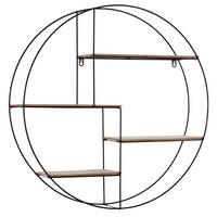 NÁSTENNÝ REGÁL ROM 1 - čierna/farba pínie, Modern, kov/kompozitné drevo (70/70/15cm)