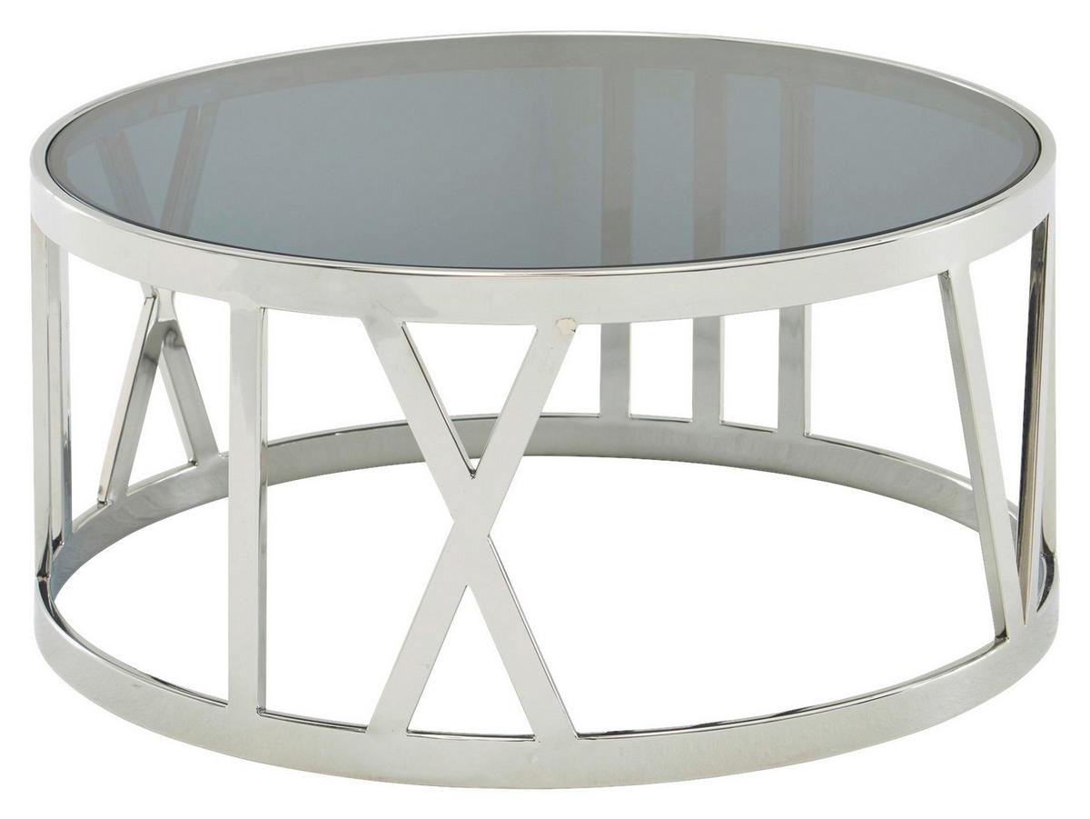 Konferenčný stolík farba strieborná p: 60 cm - strieborná, Design, sklo (60/60/30cm) - MID.YOU