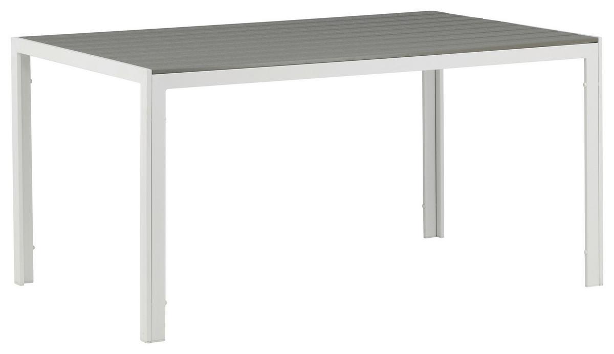 Gartentisch Break Aluminium L: 150cm - Weiß/Grau, KONVENTIONELL, Holz/Metall (150/90/75cm) - Gardenson