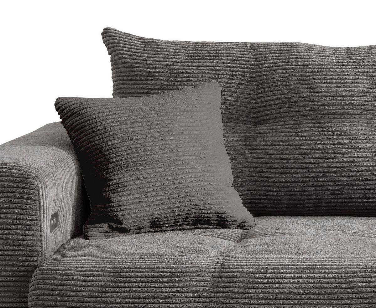 Ecksofa Restato Grau S: 246/177 cm - Schwarz/Grau, MODERN, Holz/Textil (246/177cm) - MID.YOU