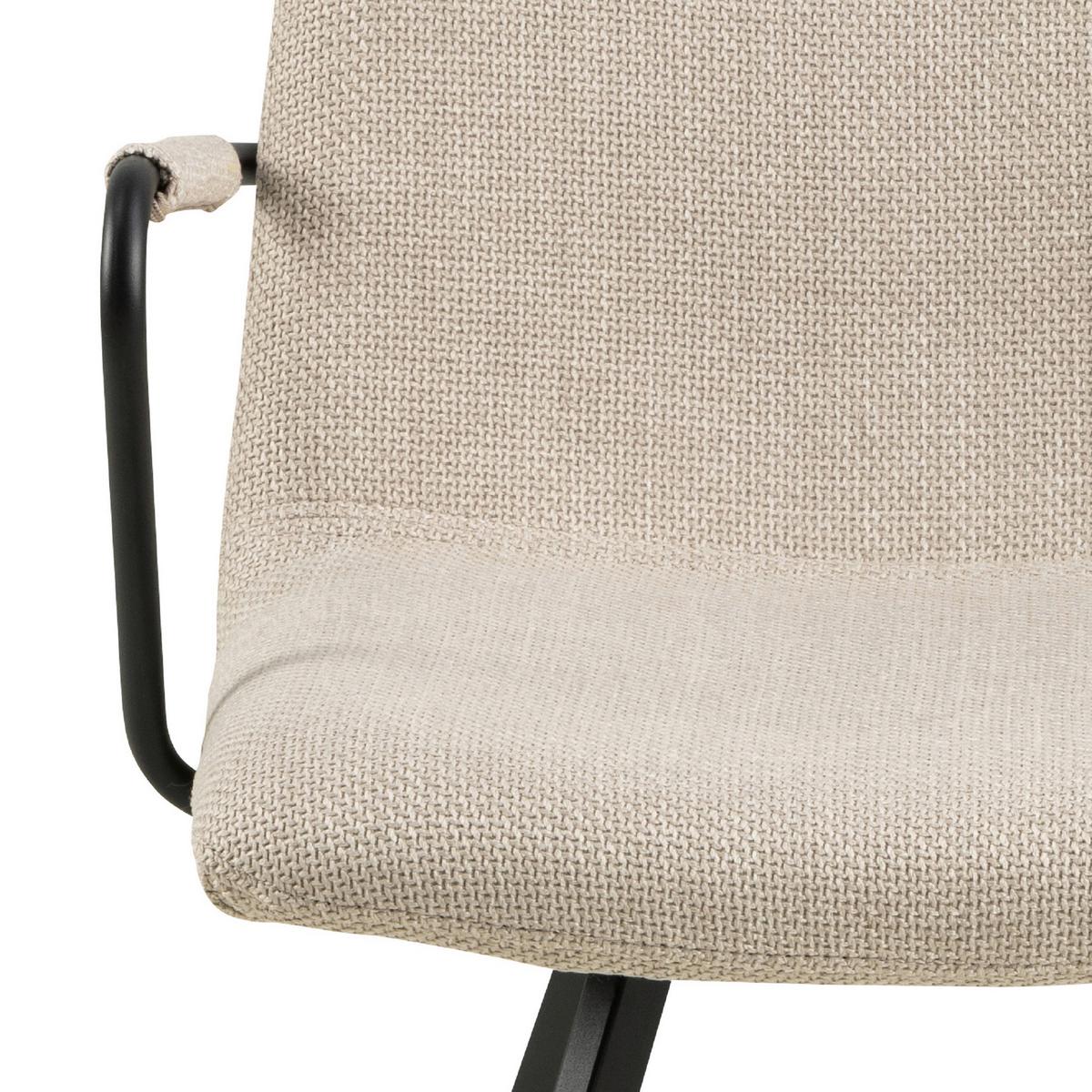 Židle s područkami béžová - černá/béžová, Design, kov/textil (55,5/85/50,5cm) - MID.YOU