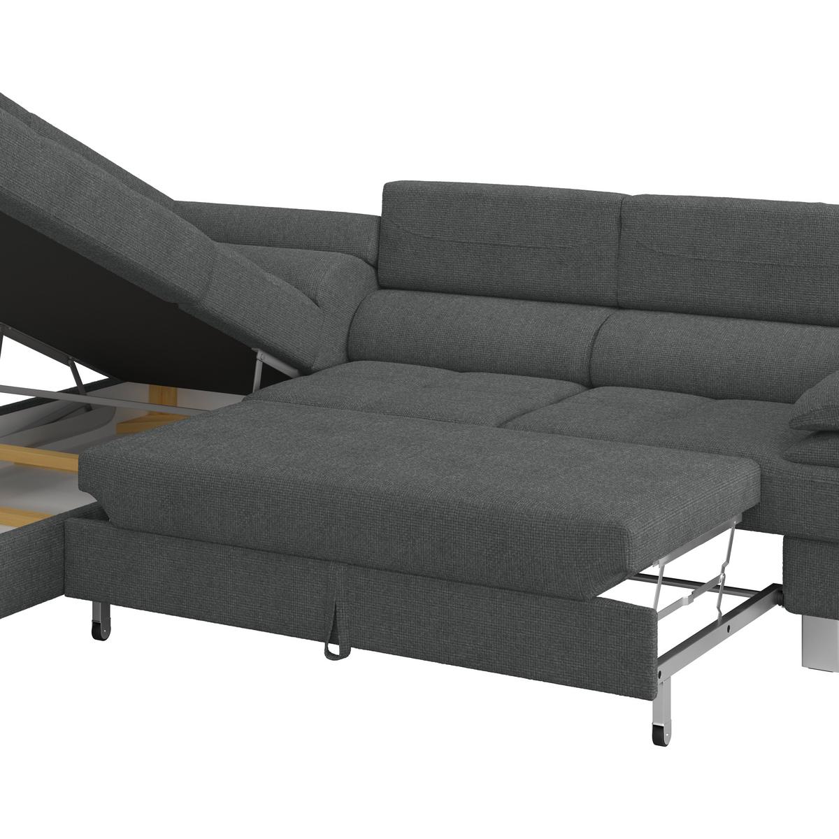 Ecksofa Savona - Anthrazit, MODERN, Textil (230/270cm) - Ondega