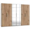 Drehtürenschrank Mit Spiegel 300 Cm Level, Weiß/eiche Dekor - Eichefarben/Weiß, MODERN, Holzwerkstoff (300/216/58cm) - MID.YOU