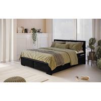 Boxspringbett mit Topper 140x200 cm Mammut, Anthrazit - Anthrazit/Schwarz, KONVENTIONELL, Holz/Holzwerkstoff (140/200cm) - MID.YOU