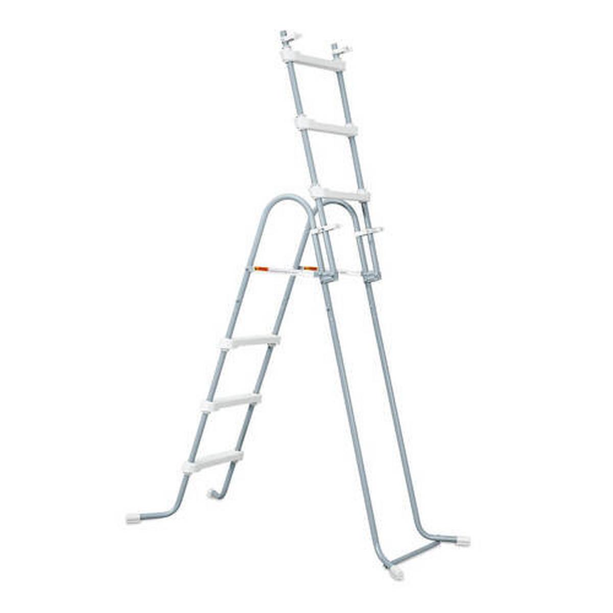 Aufstellpool Rund mit Leiter D: 427 cm - Grau, KONVENTIONELL, Kunststoff (427/107cm)
