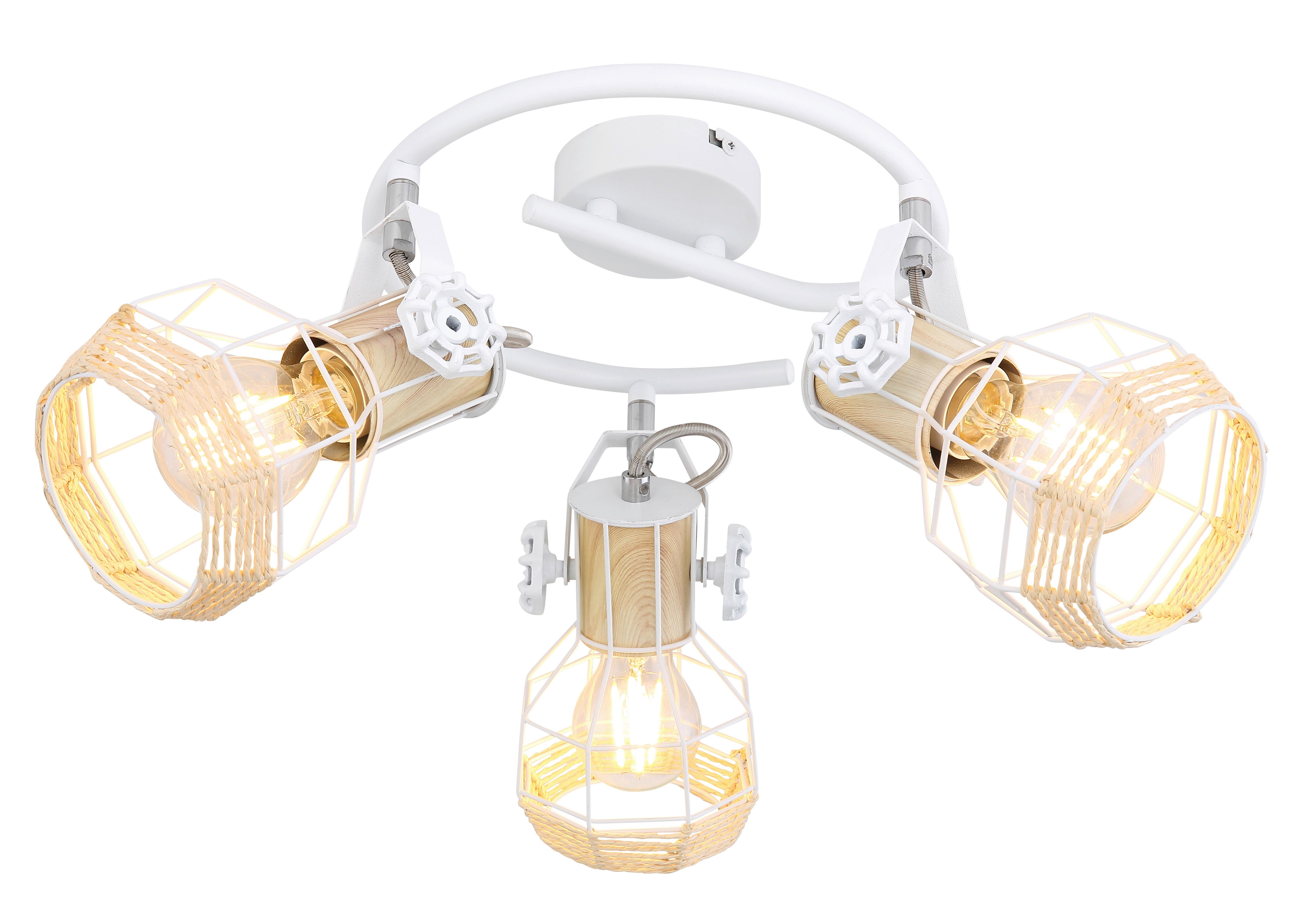 Strahler Bana 3-Flammig L: 25 cm - Weiß, Basics, Metall (25/20cm) - Globo