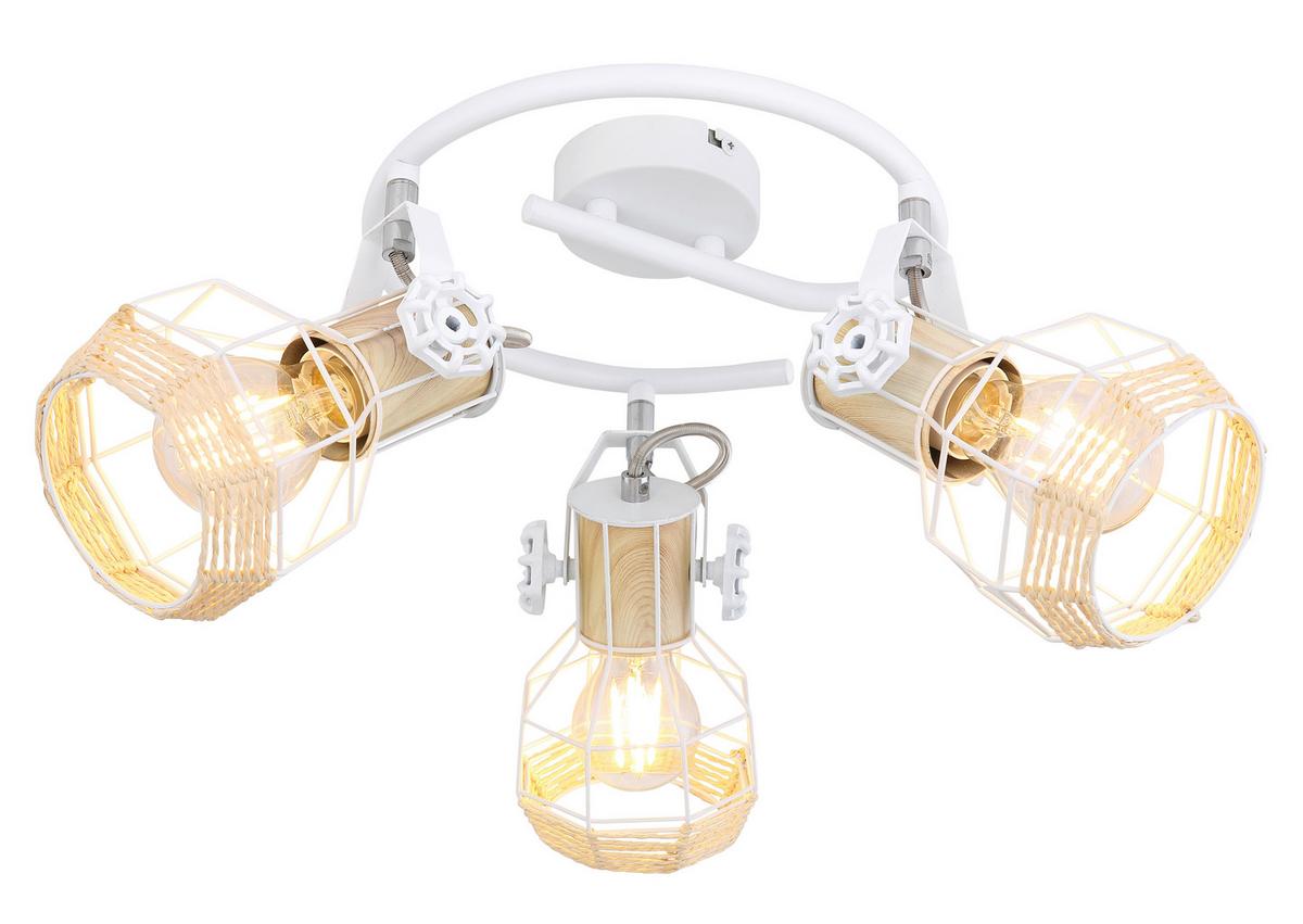 Strahler Bana 3-flammig L: 25 Cm - Weiß, Basics, Metall (25/20cm) - Globo