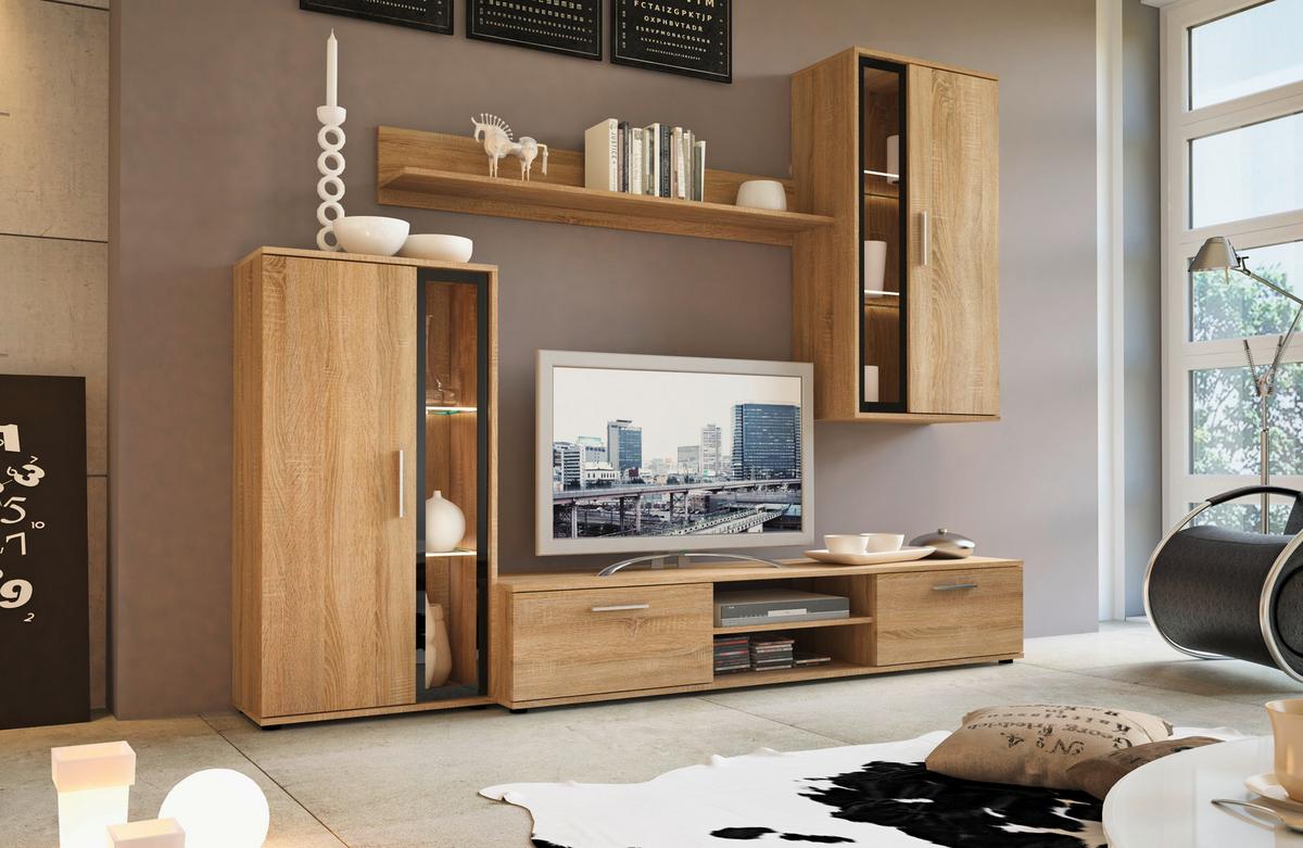 Wohnwand Neon - Trend (233/190/40cm)