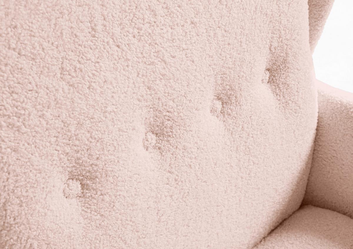 Ohrensessel Versailles, Rosa B: 72 cm - Dunkelbraun/Rosa, Design, Textil (72/104/85cm) - MID.YOU