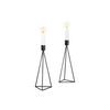 Kerzenständer-Set Eisen für Stabkerzen 2-teilig - Schwarz, Basics, Metall (9,5/24,2cm) - Echtwerk