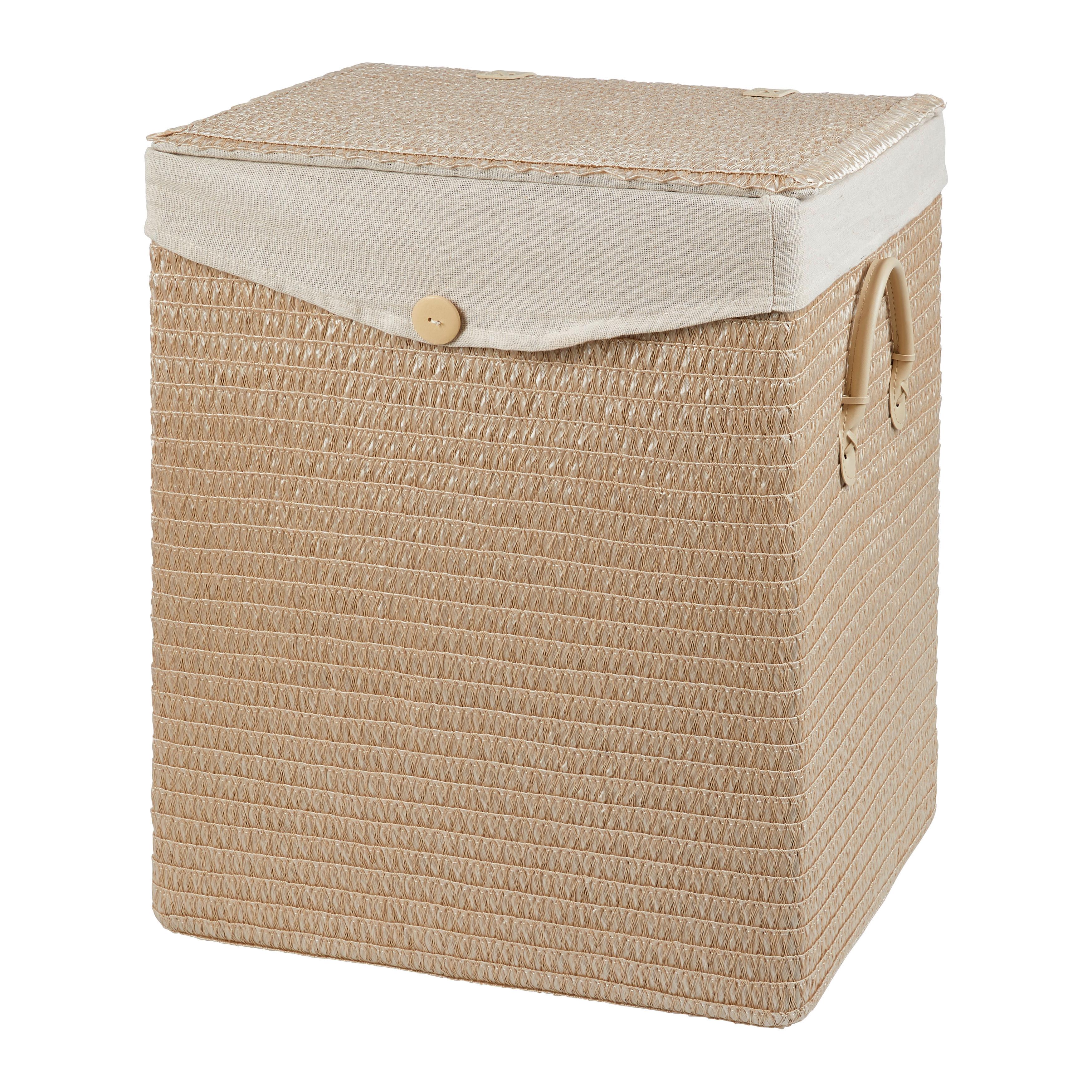 Koš na prádlo DENISE - béžová, Romantický / Rustikální, textil/plast (42/49/33cm) - Mömax