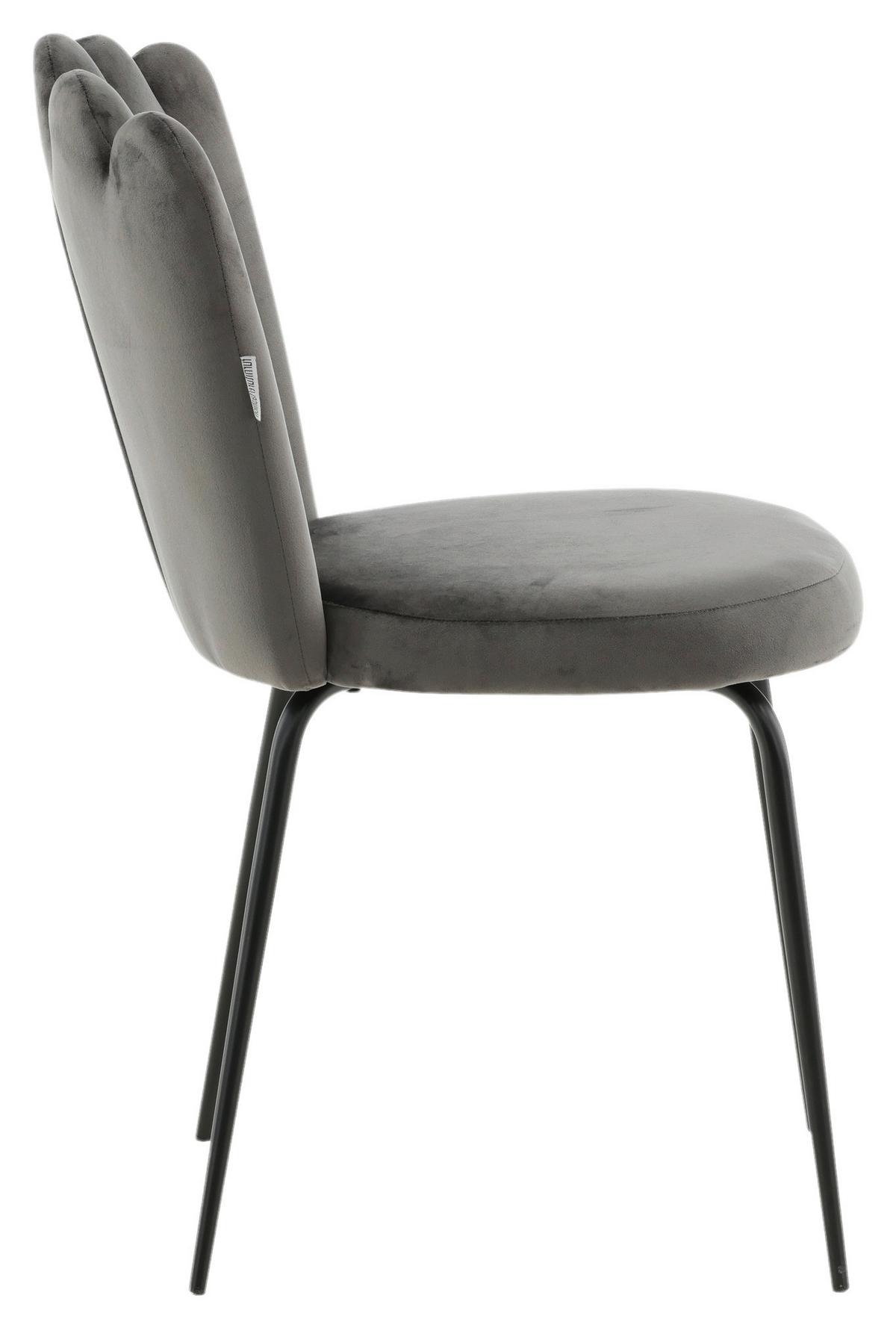 Stuhl-Set Limhamn - Schwarz/Grau, Design, Textil/Metall (44.5/82.5/54cm) - Livetastic