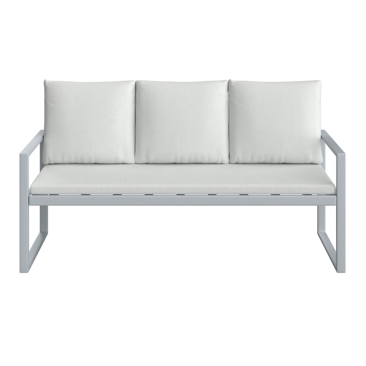 Terasová sedacia súprava ARIELLA - farba akácie/svetlosivá, Modern, kov/drevo (160/88/65cm) - Bessagi Garden