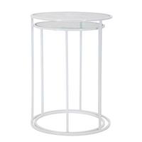 KONFERENČNÝ STOLÍK WHITE HARTS COPPIA - biela, Basics, kov/sklo (43,5/60cm)