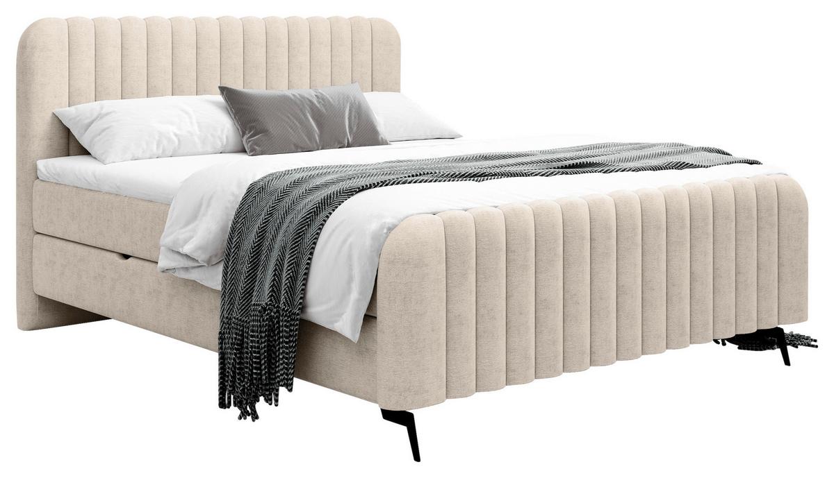 Boxbett Liam Naturfarben 180x200 Cm - Schwarz/Naturfarben, MODERN, Holz/Holzwerkstoff (180/200cm) - MID.YOU