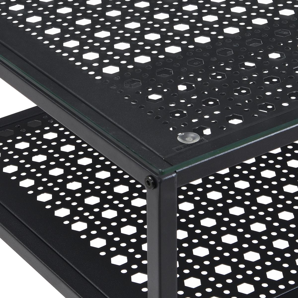 KONSOLENTISCH Schwarz B: 80 cm - Schwarz, Design, Glas/Metall (80/40/77cm) - MID.YOU