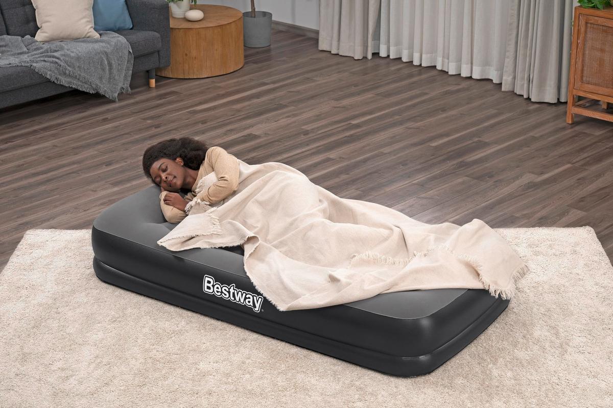 Luftbett Noah 191x97x36 cm Bis 150kg, inkl. Pumpe - Dunkelgrau/Schwarz, KONVENTIONELL, Kunststoff/Metall (191/97/36cm) - Bestway